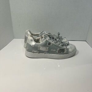 Kids' Silver Sequin Sneakers
